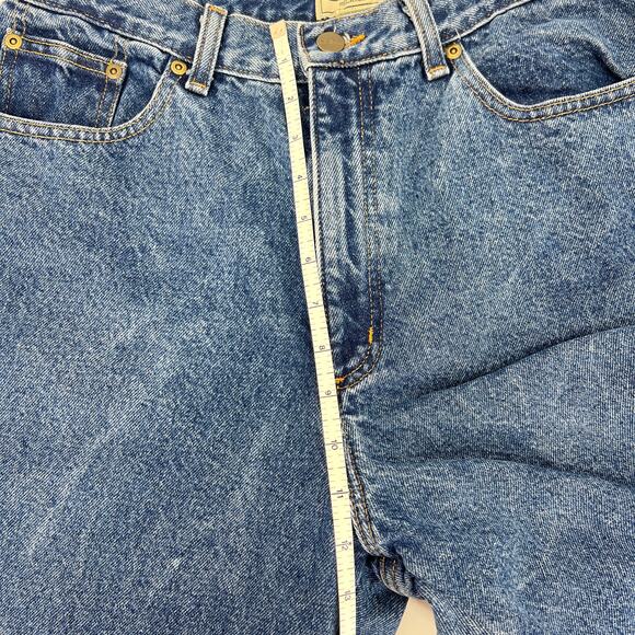 Vintage L.L. Bean Flannel Lined High Waisted Jeans Red Plaid Lining Size 14 M/T - Picture 4 of 8